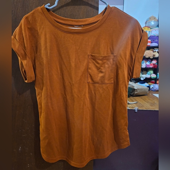 a new day Women's Blouse Short Sleeve Tee - Rust Orange Top - Picture 1 of 6
